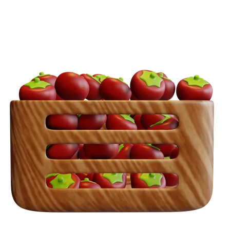 Tomatos Basket  3D Illustration