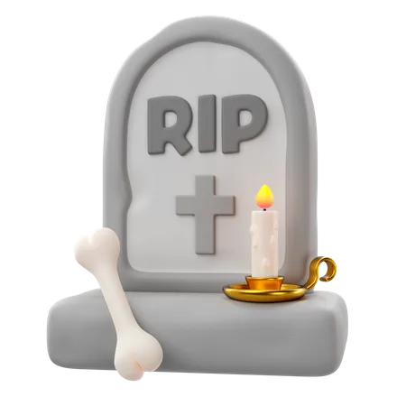 3 D Rendering Of Halloween Tomb Icon 3D Icon
