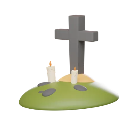 Tomb With Transparent Background 3D Icon