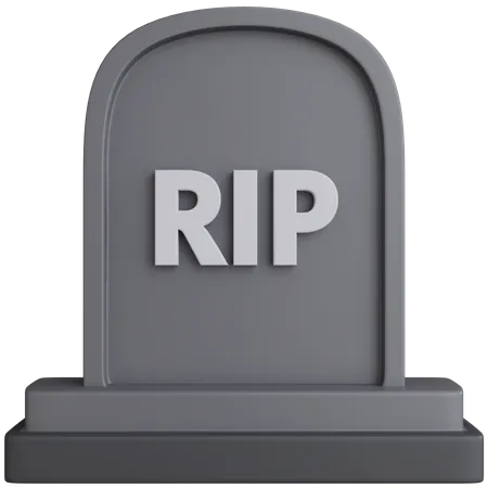 3 D Rendering Tombstone With The Inscription RIP Isolated 3D Icon