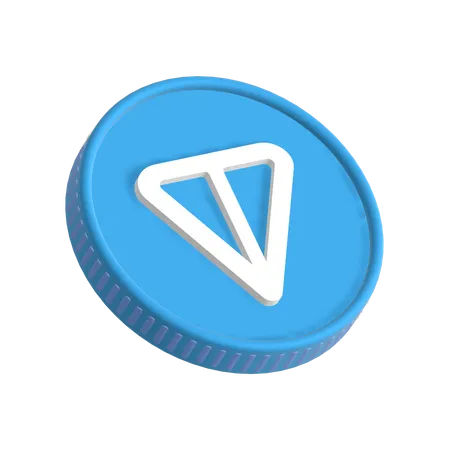 Toncoin Logotype Coin In Original Color Style 3D Icon