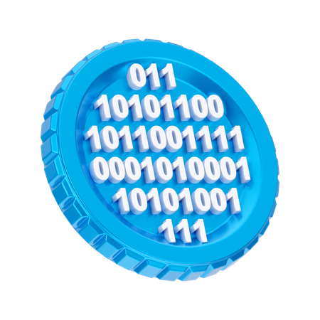 Ton Coin Binary  3D Icon