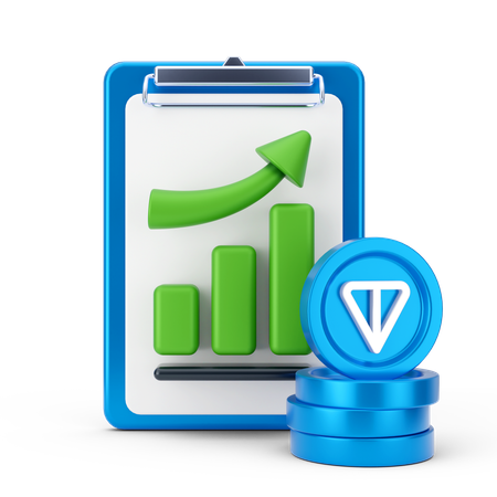 Relatório de crescimento da moeda ton  3D Icon