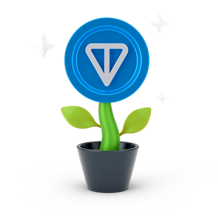 Ton Coin Plant  3D Icon