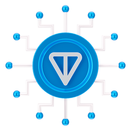 Tonnen-Münzen-Netzwerk  3D Icon