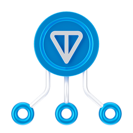 Tonnen-Münzen-Netzwerk  3D Icon