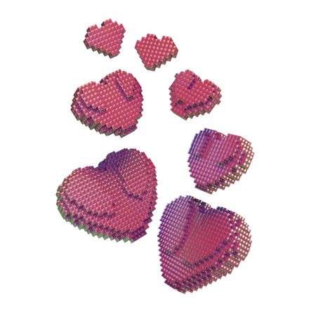 Ton Of Heart Shape  3D Icon