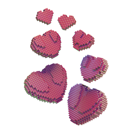 Ton Of Heart Shape  3D Icon