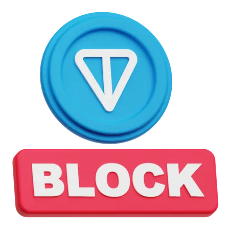 Toncoin Block  3D Icon