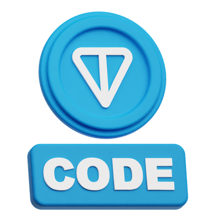Toncoin Code  3D Icon
