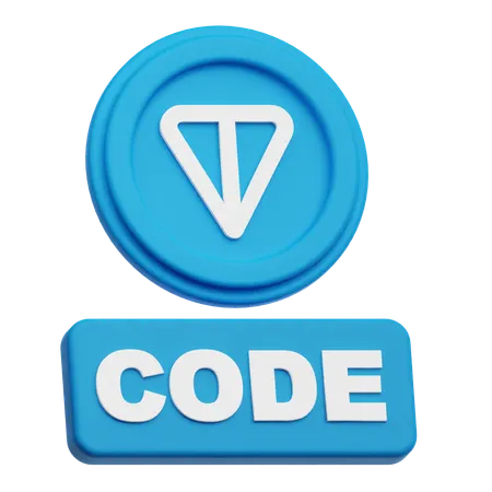 Toncoin Code  3D Icon