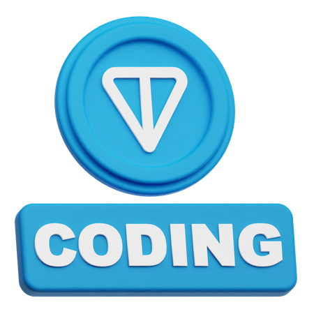 Toncoin Coding  3D Icon