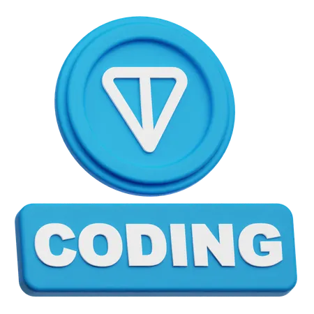 Toncoin Coding  3D Icon