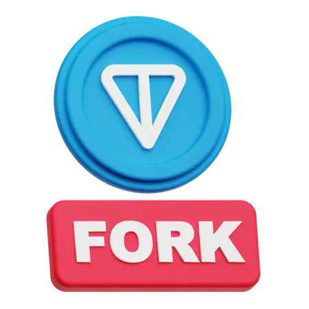 Toncoin  fork  3D Icon