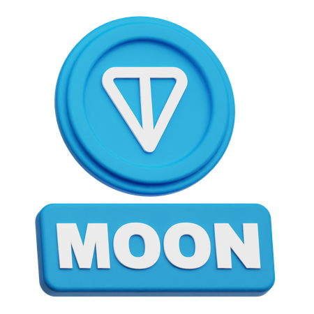 Toncoin Moon  3D Icon