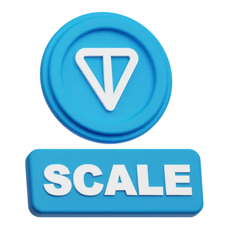 Toncoin  scale  3D Icon