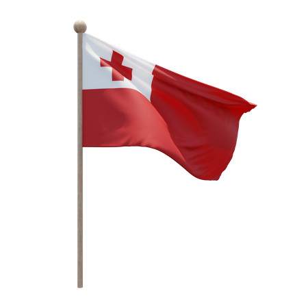 Tonga Fahnenmast  3D Flag