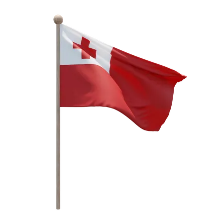 Tonga Fahnenmast  3D Flag