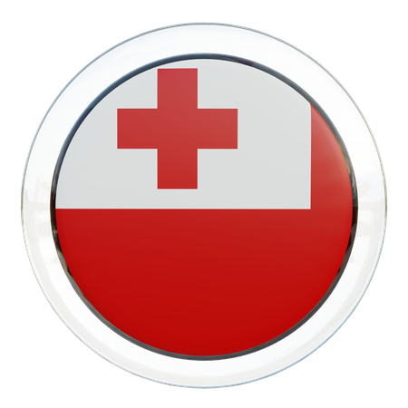 Tonga Round Flag  3D Icon