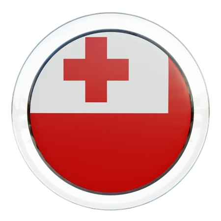 Tonga Round Flag  3D Icon