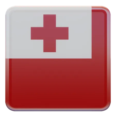 Tonga Square Flag  3D Icon