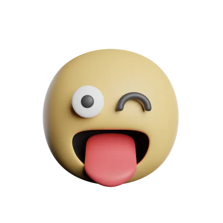 Emoticon Tongue Face 3D Icon