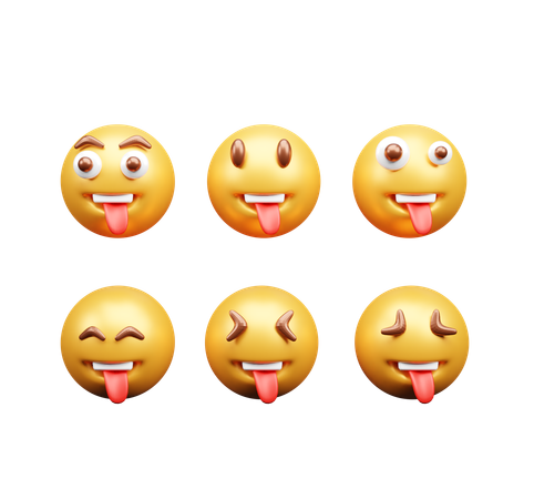 Tongue out emotion  3D Icon