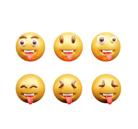 Tongue out emotion  3D Icon