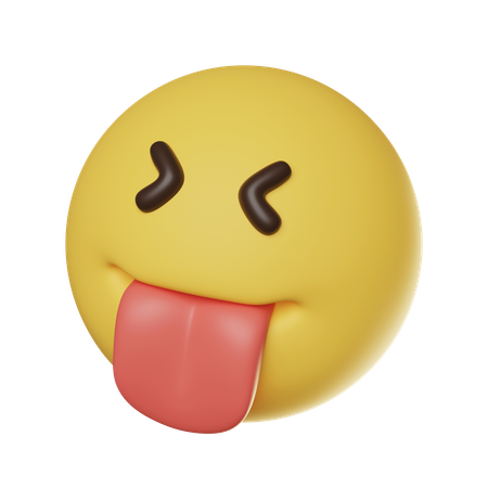 Tongue Sticking Out Face Emoticon  3D Icon