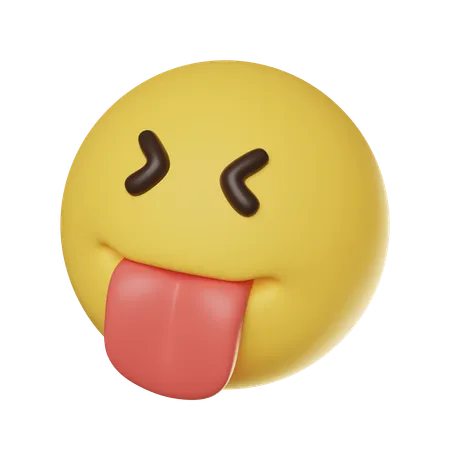 Tongue Sticking Out Face Emoticon  3D Icon