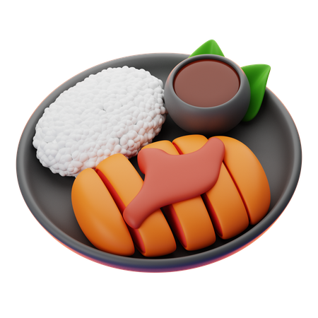 돈까스  3D Icon