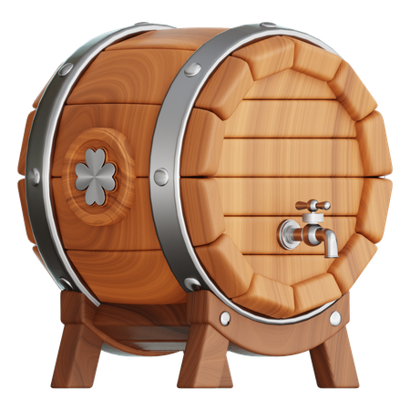 Tonneau de bière en bois  3D Icon