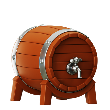 Tonneau de bière en bois  3D Icon