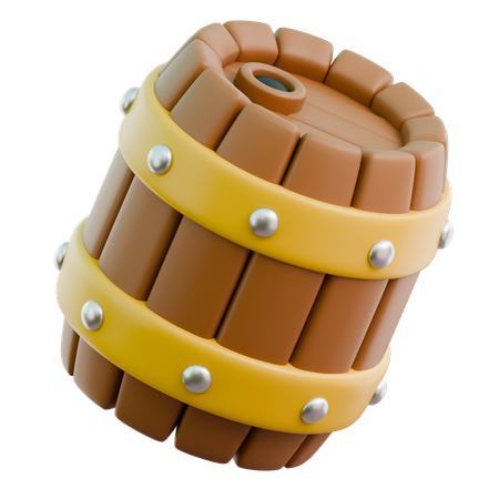 Tonneau de bois  3D Icon