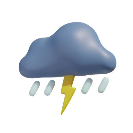 Pluie de tonnerre  3D Illustration