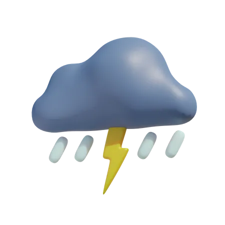 Pluie de tonnerre  3D Illustration