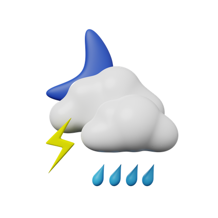 Pluie de tonnerre  3D Illustration