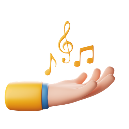 Gesto de la mano de tono musical  3D Icon