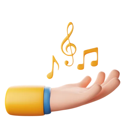 Gesto de la mano de tono musical  3D Icon