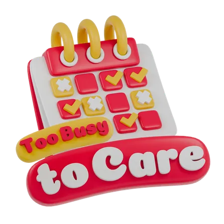 Too Busy to Care  3D Sticker