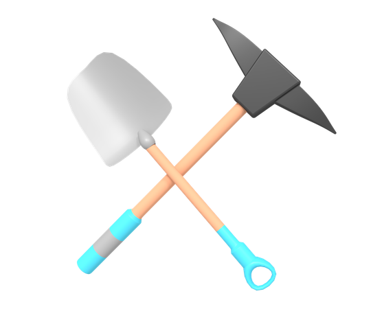 Tools for digging ground  3D Icon