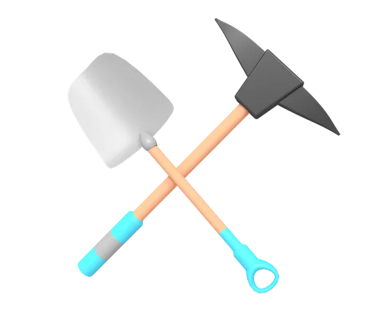 Tools for digging ground  3D Icon