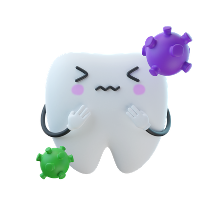 Tooth Bacteria  3D Illustration