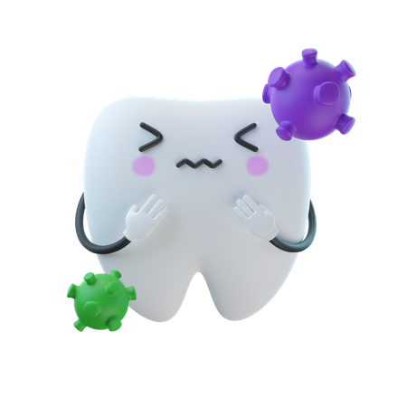 Tooth Bacteria 3D Illustration