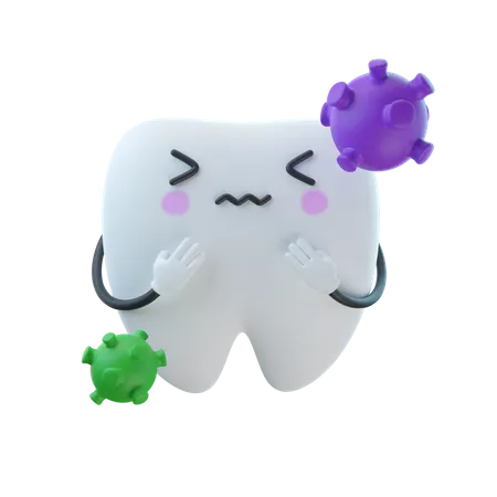Tooth Bacteria  3D Illustration