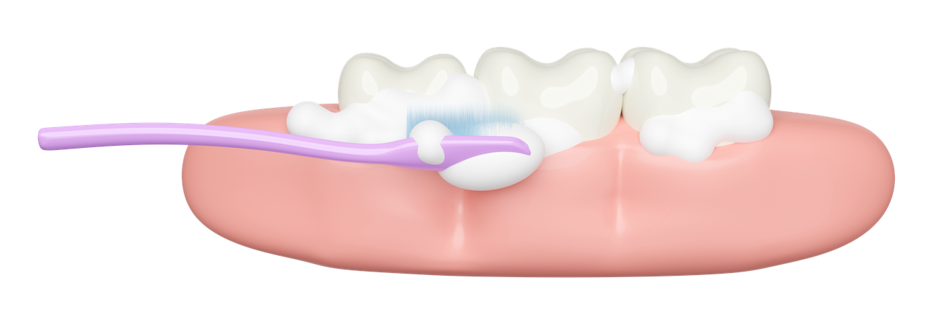 Tooth cleaning  3D Illustration