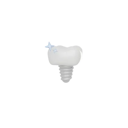 Dental Implant Tooth With Fixture 3 D Render Icon 3D Icon