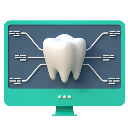 Tooth Health Monitoring Dental Care Icon 3 D Illustration 3D Icon