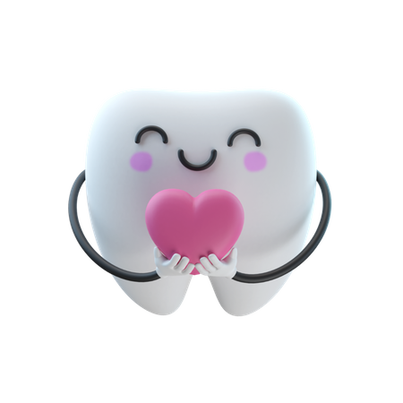 Tooth Love  3D Illustration