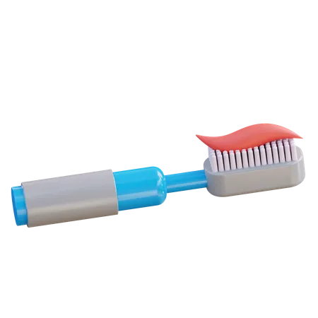 3 D Illustration Of Toothbrush And Toothpaste 3D Icon